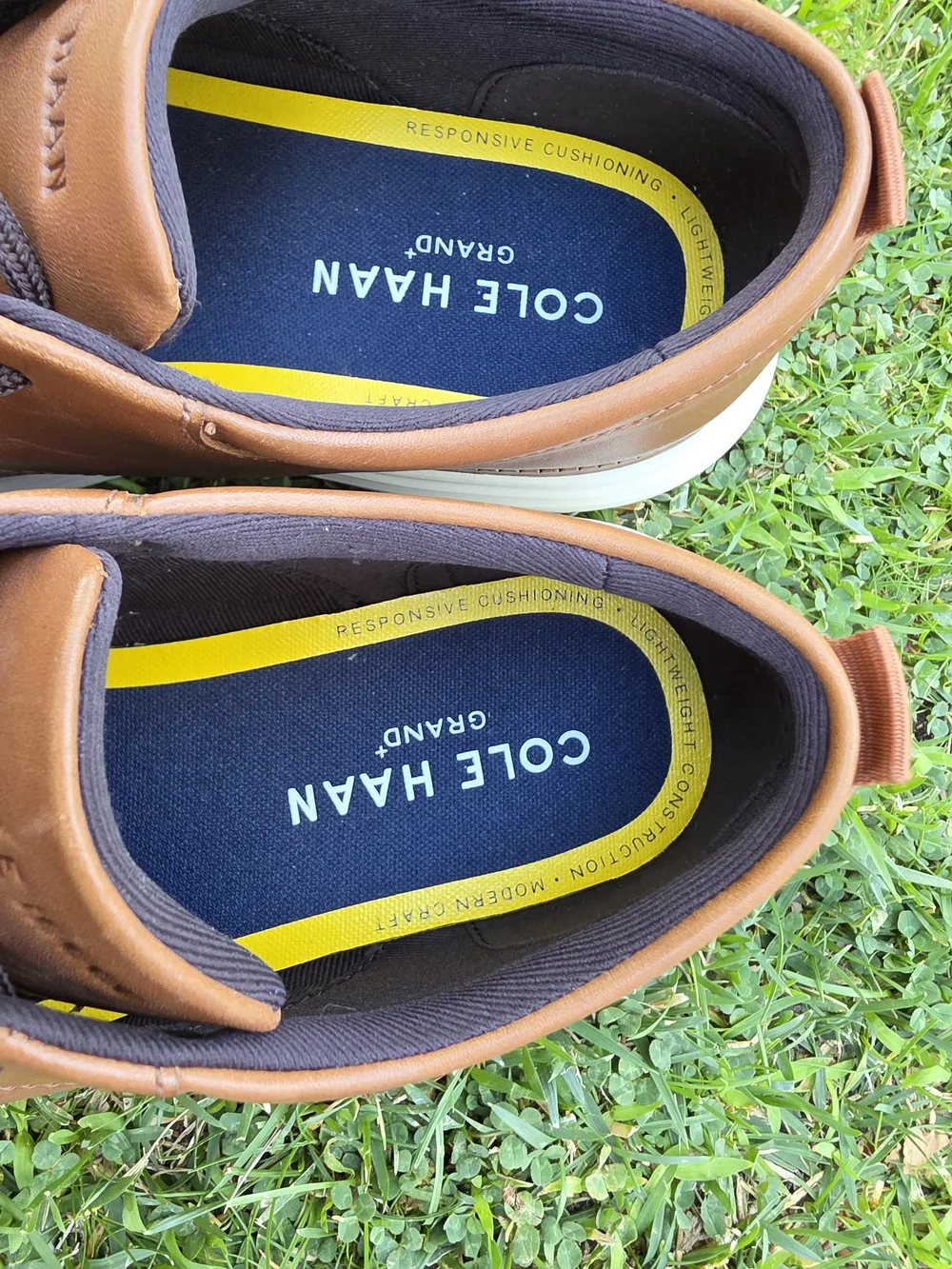 New - Cole Haan Men's Tan Leather Derby with White Sole